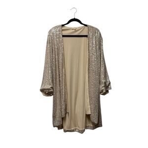 Coco Kelley Cream Sequin Kimono